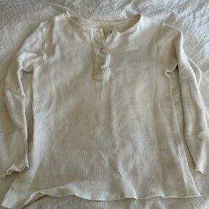 Rivet White Thermal Ribbed Shirt Top